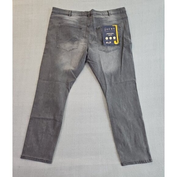 Jachs New York Jeans Men's 44x32 Gray Mid Rise Soft Stretch Slim Straight NWT - Picture 2 of 16